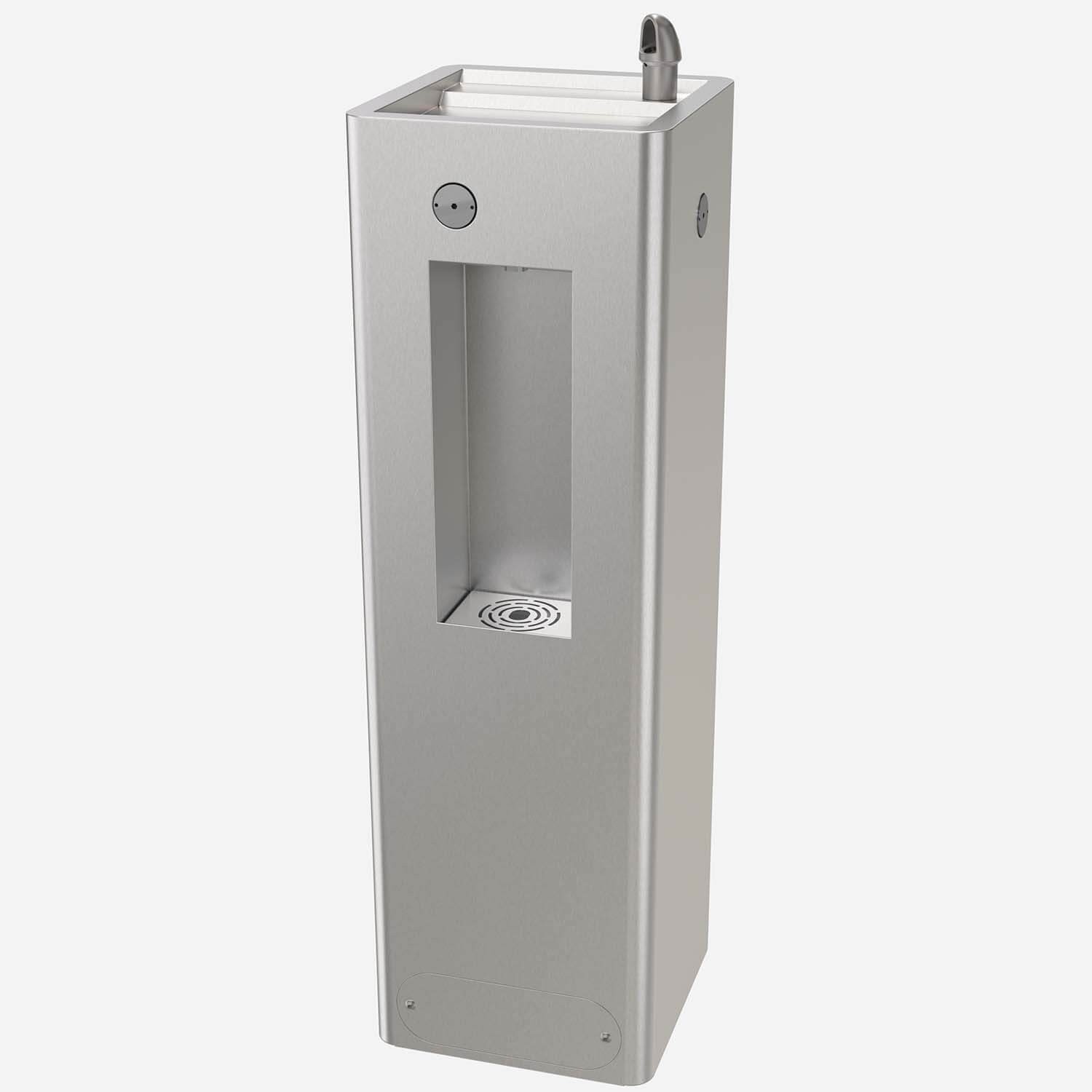 AquaGo 1043- MURDOCK ECO Outdoor Pedestal Drinking Fountain & Bottle Filler-Push Button, Child Height 33"High (DISCONTINUED Oct2024)