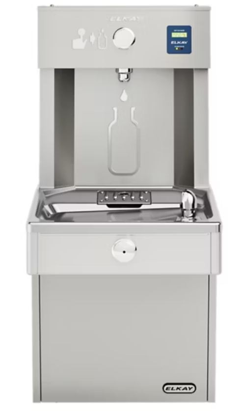 AquaGo 2002 Elkay LVRC8WS2K Vandal Resistant Refill Station & Drinking Fountain, Chilled & Filtered